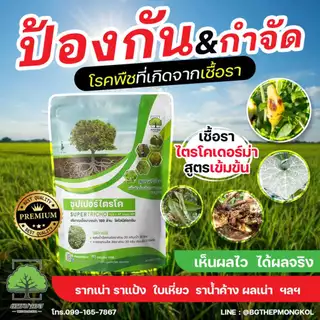 ซุปเปอร์ไตรโค ตราเทพมงคล กำจัดโรคจากเชื้อรา ป้องกัน กำจัดโรคพืช แก้ใบเหลือง รากเน่า โคนเน่า โรคใบจุด ใบแห้ง โรคทลายปาล์ม