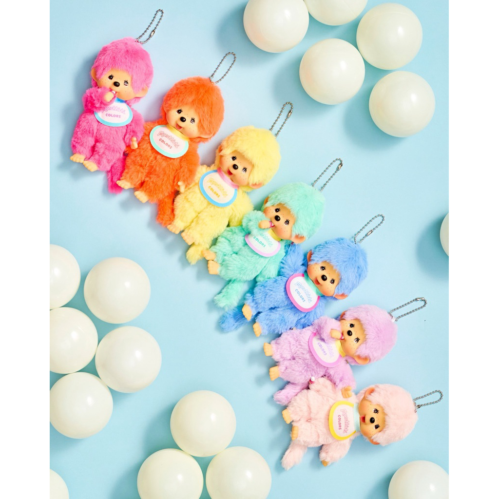 (ใช้โค้ดลดเหลือ 45x.-) 🇯🇵 Monchhichi colors👀🍊✨พวงกุญแจมอนชิชิรุ่นสีสัน พร้อมส่งค่า