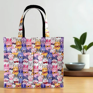 กระเป๋าผ้าแคนวาสเคลือบพลาสติกกันน้ำ ( size L ) ขนาดกว้าง 13.5 นิ้ว สูง 11.5 นิ้ว หนา 5 นิ้ว