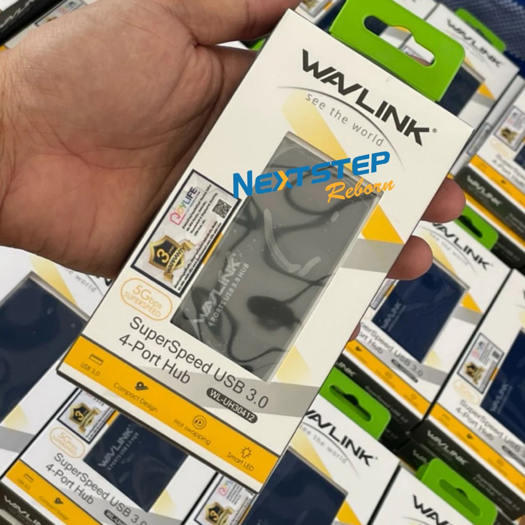 Wavlink USB Hub 3.0 จำนวน 4 ช่อง รองรับความเร็วสูง 5Gbps มีไฟ LED รุ่น WL-UH30412  สินค้ามือ 1 สินค้