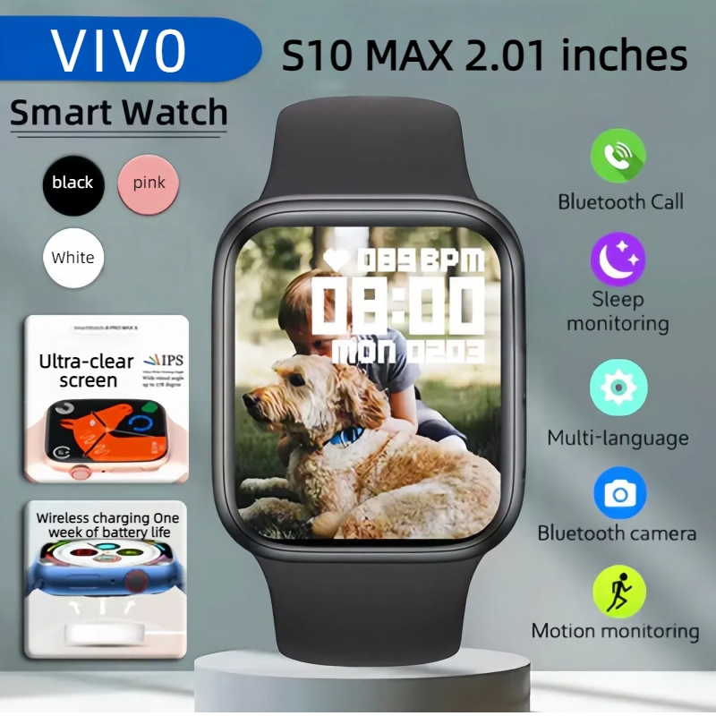 [NEW] ViV0 SmartWatch S10 pro max สมาร์ทวอทช์ Bluetooth มี GPS NFC ในตัว รองรับ iOS Android