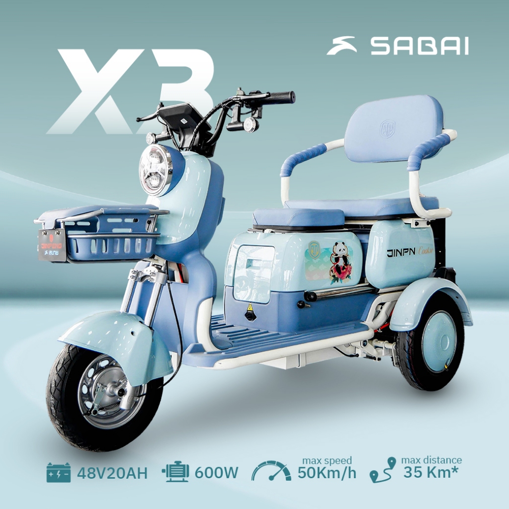 SabaiMall-X3 NEW รถไฟฟ้า3ล้อสำหรับผู้ใหญ่ ผู้สูงอายุ ประกอบแล้ว100%  มีหน้าร้านทั่วประเทศ