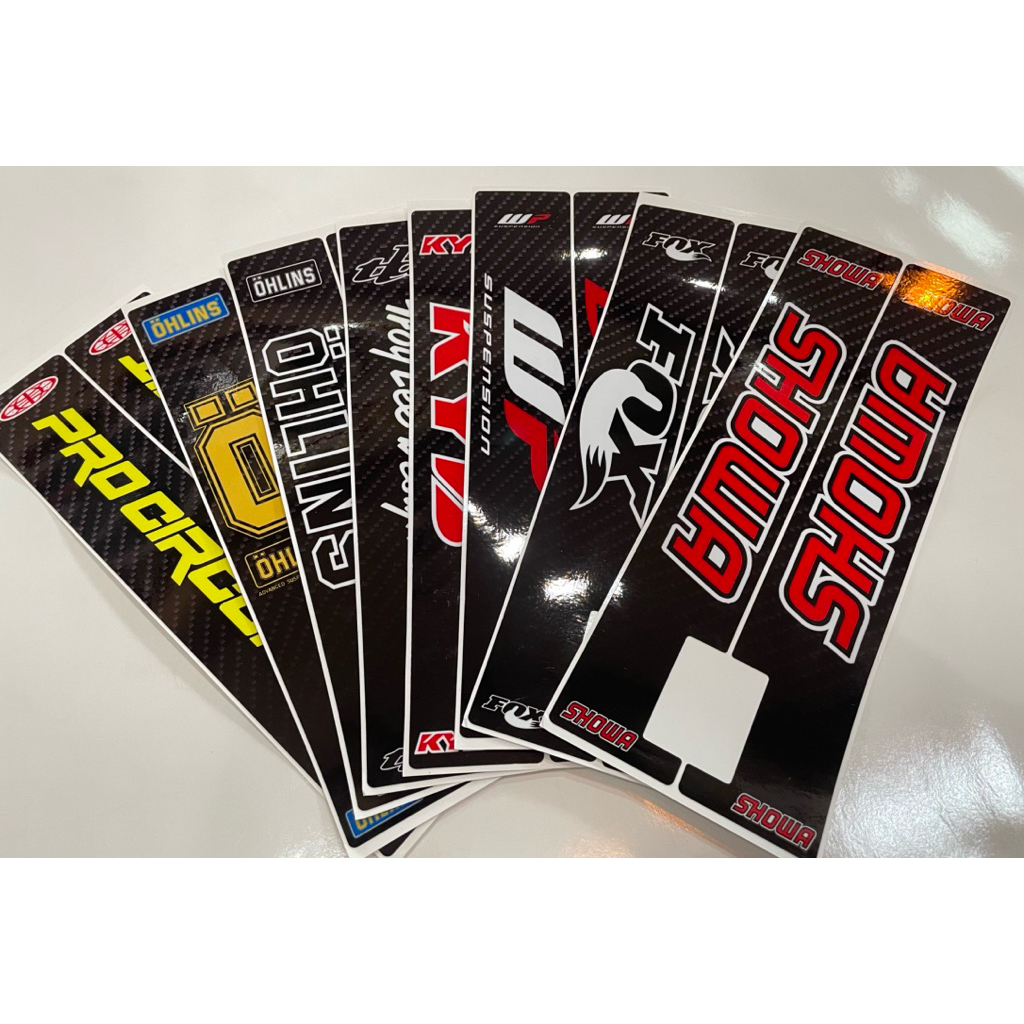 สติ๊กเกอร์ติดโช้คหน้าหัวตั้ง klx crf dtk และอื่นๆ (พร้อมส่งในไทย)