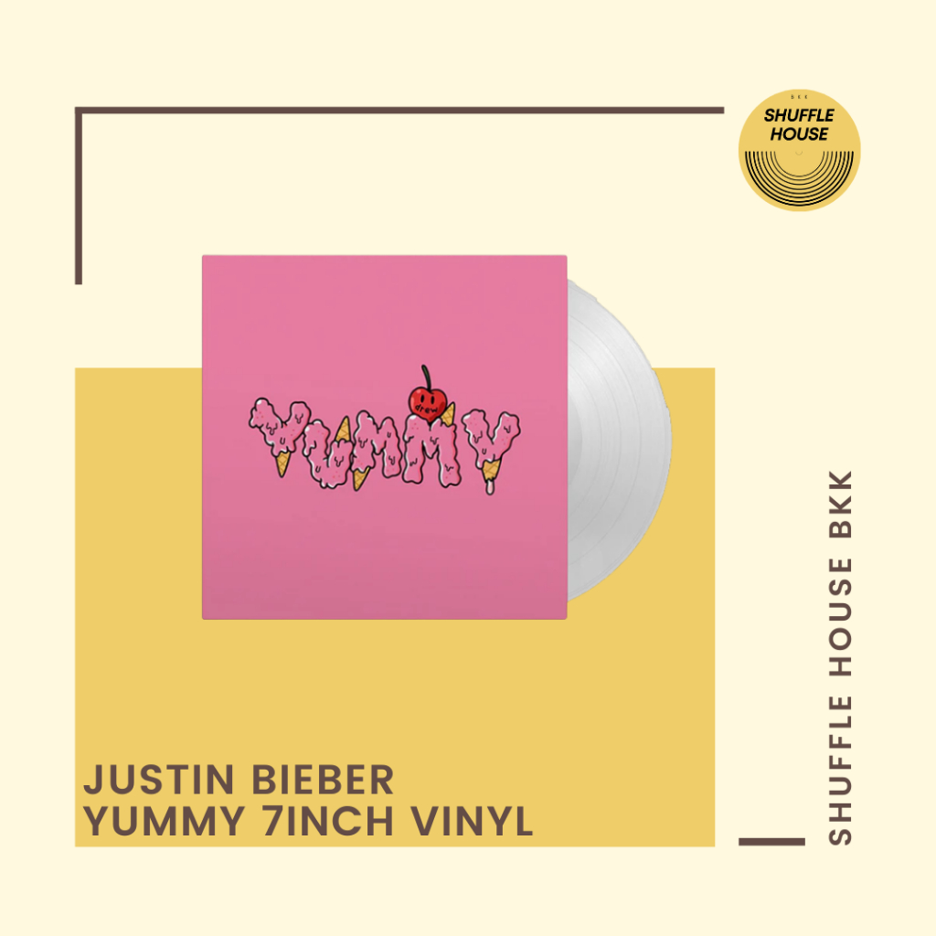 (พร้อมส่ง_ส่งฟรี) Justin Bieber yummy - 7 inch pink vinyl