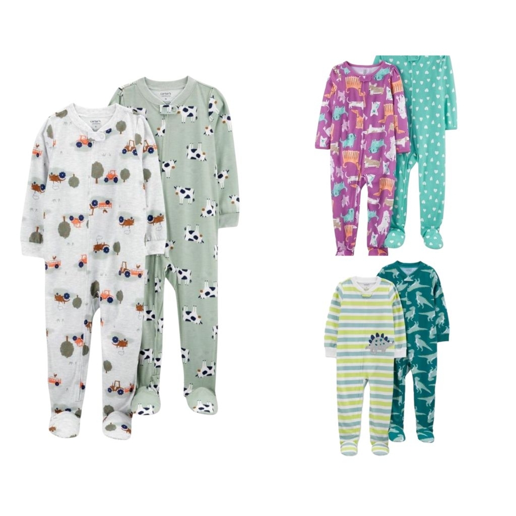 🧸ชุดหมีคลุมเท้าเด็ก ชุดนอนเด็กไซส์6เดือน-5ขวบ(1)