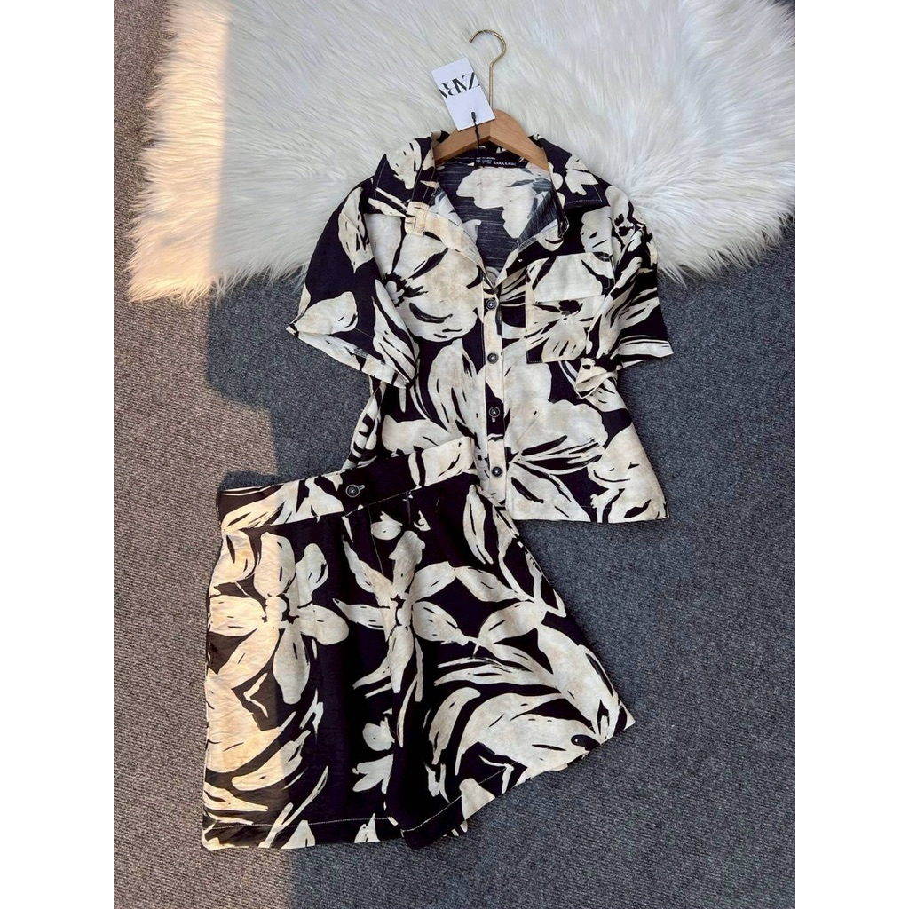 ชุดเซ็ท Zara เสื้อเชิ้ต กางเกงขาสั้น