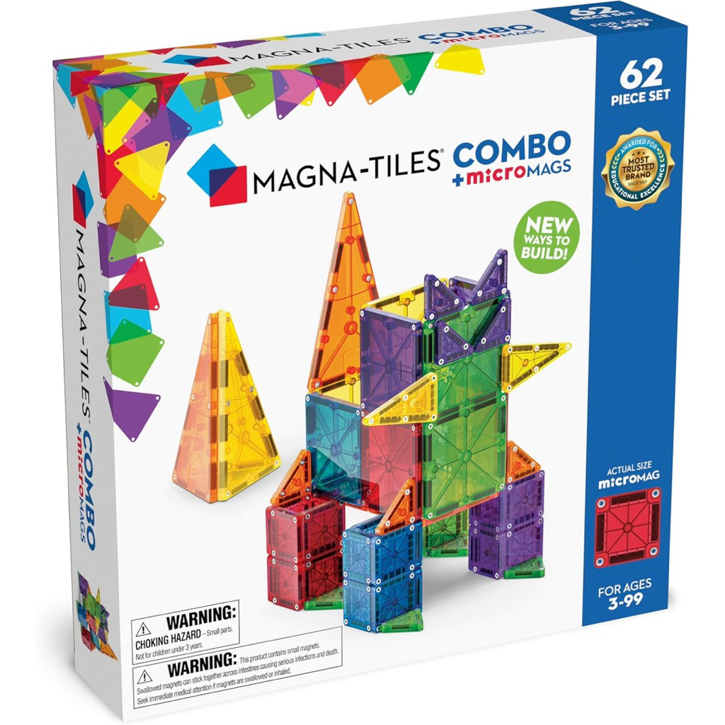 Magnatiles Magna-Tiles 62-Piece Magnetic Construction Set