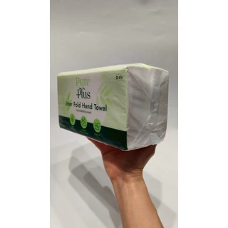 [ยกลัง 24 ห่อ] กระดาษเช็ดมือแบบแผ่น หนา 2 ชั้น / INTER FOLD HAND TOWEL PUREPLUS