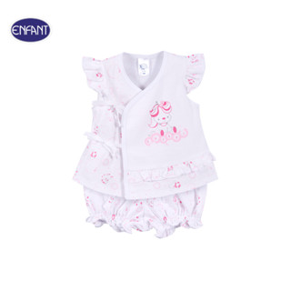 ENFANT (อองฟองต์) ชุดเสื้ออุ่นอก+กางเกงขาสั้นระบาย สำหรับเด็…