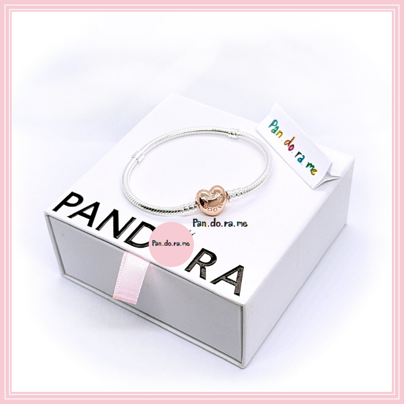 [🔥พร้อมส่ง สินค้าแท้ 💯] กำไลหัวใจโรส รุ่น Moments Heart Clasp Snake Chain Bracelet