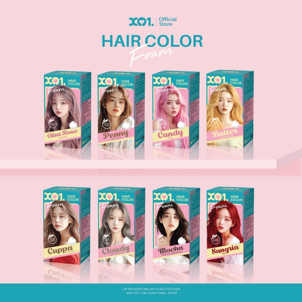 XO1.HAIR COLOR FOAM BUTTER เอ็กโอวัน โฟมเปลี่ยนสีผม สูตรอ่อนโยน ผมนุ่มลื่น ไร้กลิ่นฉุน