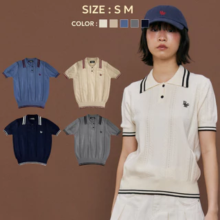 Bemingtop976(S-M)-Cable Knit Polo – เสื้อลายฉลุคอปก ทรงหรู แต่ใส่ได้ทุกวัน