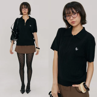 Bemingtop980(S-M)-Zippy Polo Knit – เสื้อโปโลซิปคอ สไตล์น่ารักแต่แอบเท่!