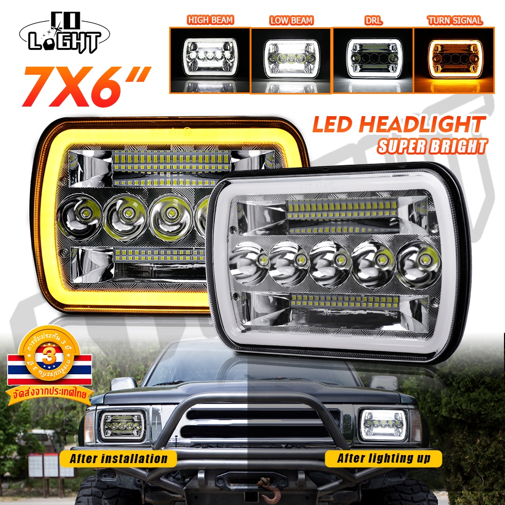 CO LIGHT ไฟหน้า LED ขนาด 5X7 นิ้ว 7X6 นิ้ว สําหรับ Jeep Cherokee XJ Wrangler YJ BVBVPH