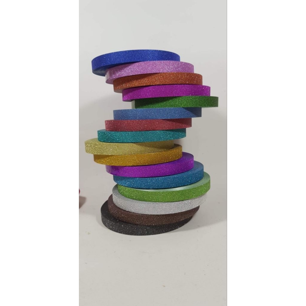 ริบบิ้นกากเพชร (1ม้วน) พับเหรียญโปรยทาน