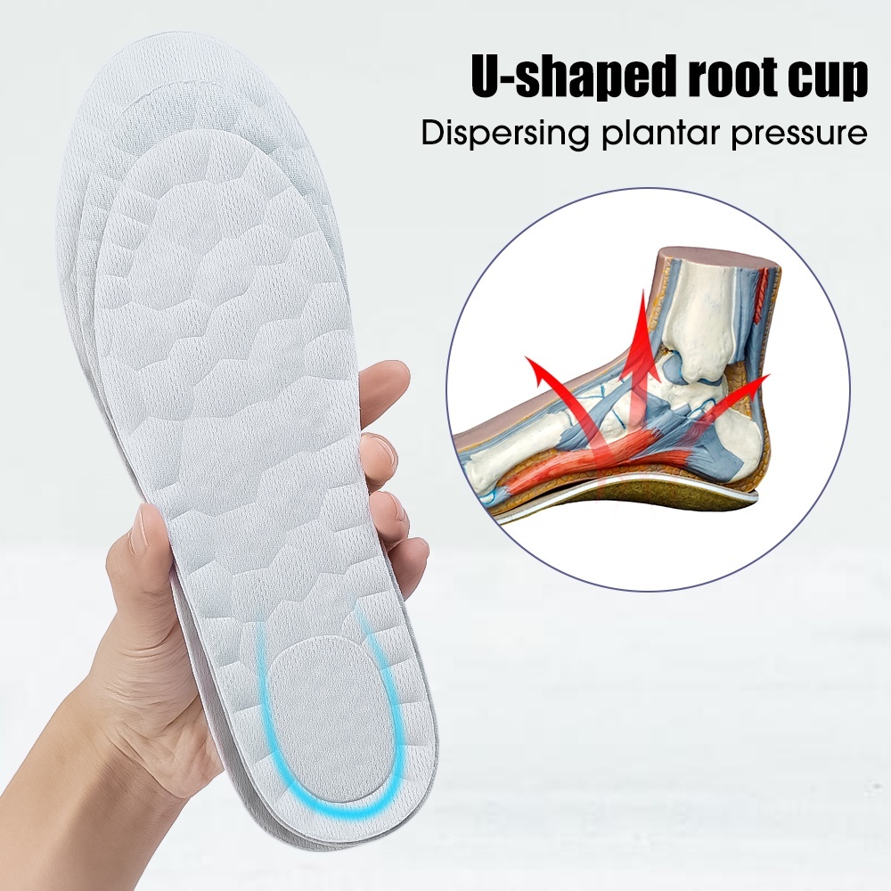 【พร้อมส่ง】แผ่นพื้นรองเท้า 4D ดูดซับแรงกระแทก ยืดหยุ่นสูง ระบายอากาศ สําหรับรองเท้าวิ่ง เล่นกีฬา ทุกเพศ ทุกวัย - รูปที่ 5