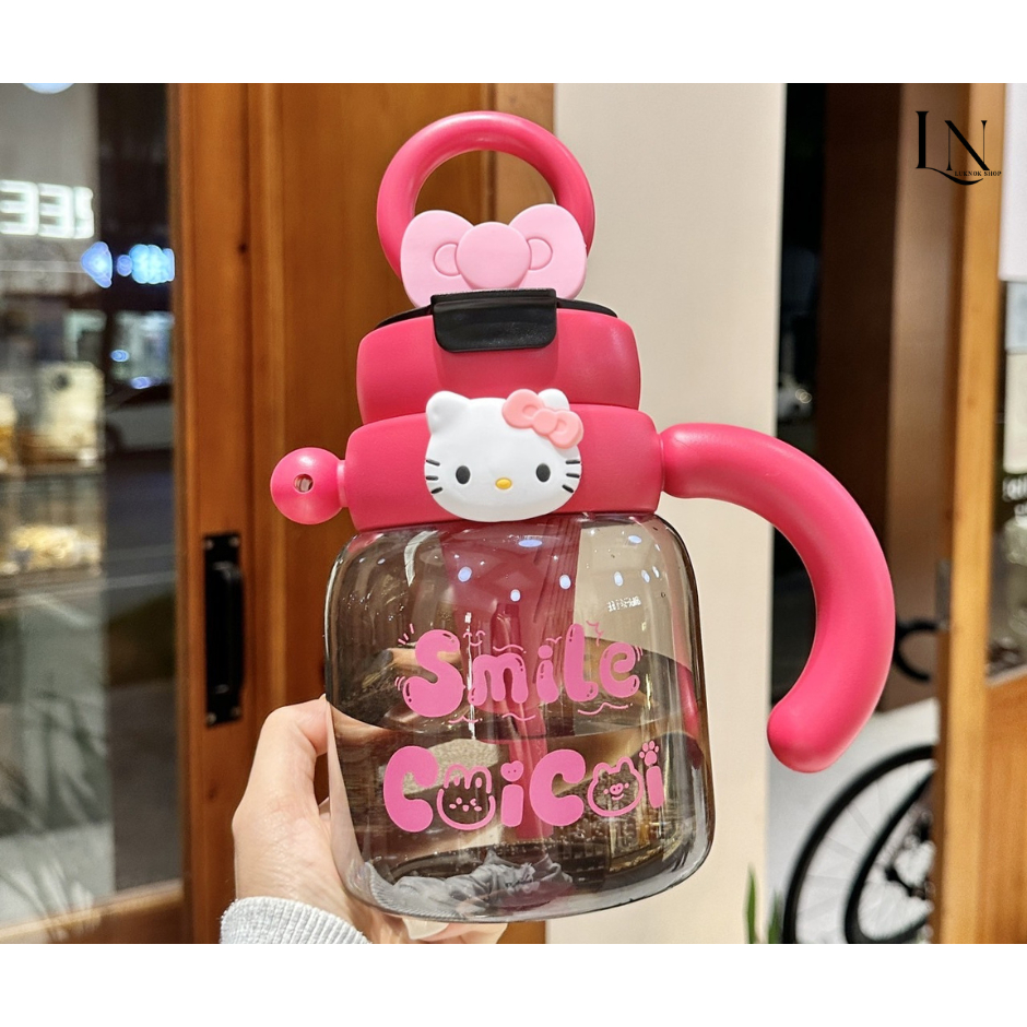 💧 ขวดน้ำพกพา แก้วน้ำ Hello Kitty ลายสุดคิ้วท์ ขนาดใหญ่ 1200ml 💧