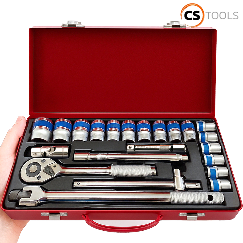 MOLITA TOOLS ชุดเครื่องมือ ประแจ ชุดบล็อก 24 ชิ้น ขนาด 1/2 (4หุน)