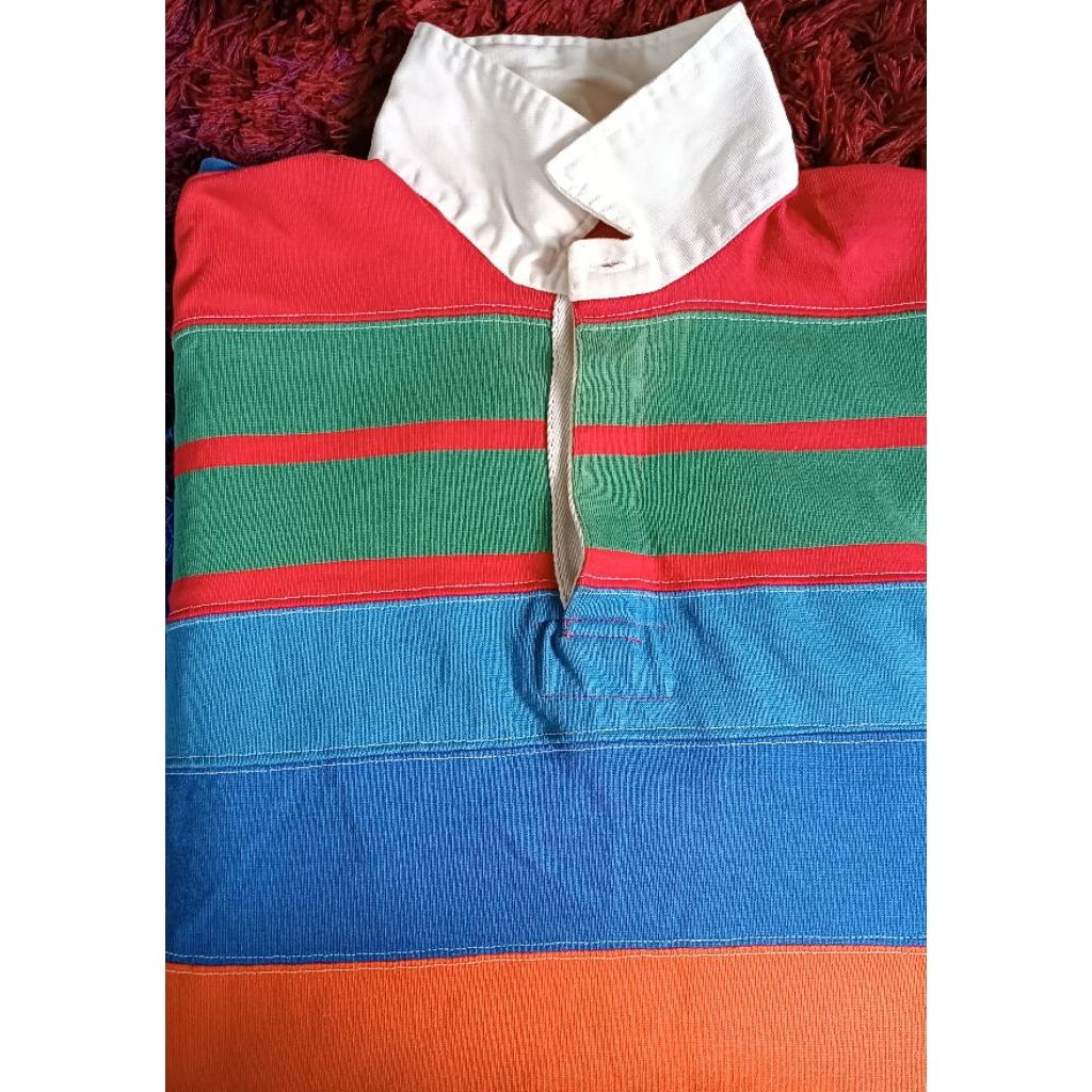 Polo by Ralph Lauren Long Sleeve Rugby ShirtSize: L RN 41381 Multicolor Made in U.S.A.🇺🇸