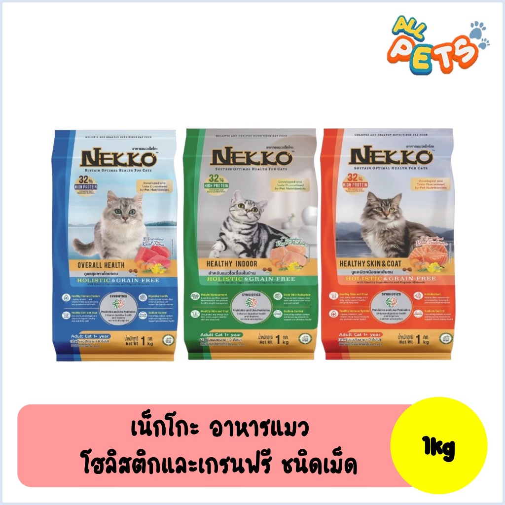 (แบ่งขาย) Nekko Holistic & Grain Free อาหารแมวเม็ด 1kg