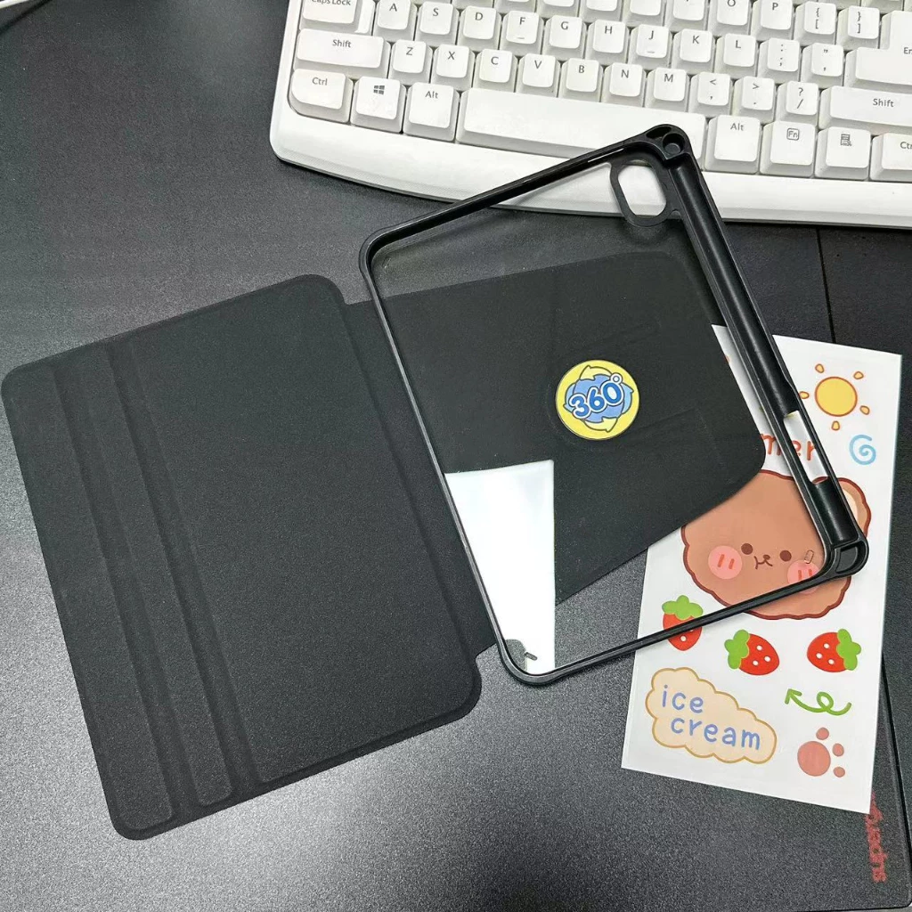 เคสไอเเพดAir8 Air5/Air6 mini7 gen6/gen8/gen9/gen11/10 pro11 360°หมุนตั้ง/นอนได้ เคสหนังอะคริลิคใส thumbnail 5