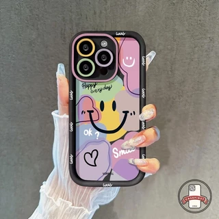 แฟชั่นกราฟิติ ที่มีสีสันยิ้มใบหน้านุ่ม เคส Vivo Y17s Y18 Y15 Y22 Y21 Y27 Y17 Y78 Y20 Y12i Y02 Y15s Y33s Y36 Y100i Y12s