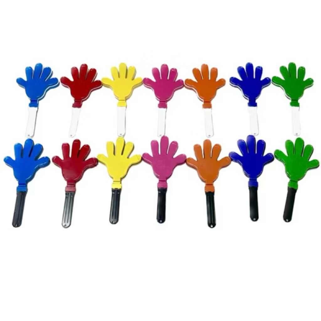 มือตบพลาสติก เชียร์กีฬา, ยกโหล,12ชิ้น (การันตี ซื้อกับร้านเรา เมื่อได้รับสินค้าไม่เสียหาย)