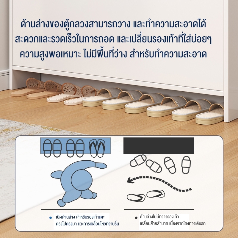 BA ตู้รองเท้า ชั้นวางรองเท้า 70/80/90ซม.ไม้ เปิดฝา เก็บของอเนกประสงค์ ฝุ่น กันน้ำ ตู้เก็บรองเท้า ตู้วางรองเท้า - รูปที่ 6