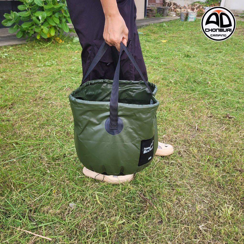 Folding Bucket 20L ถังน้ำพับได้ ใส่น้ำ น้ำแข็ง ล้างผัก ล้างจาน ใส่เครื่องดื่ม น้ำหนักเบา พับเก็บง่าย - รูปที่ 3