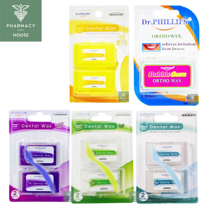 Dr. Phillips ORTHO WAX Mint ขี้ผึ้งสำหรับคนจัดฟัน  * แพ็คคู่ *