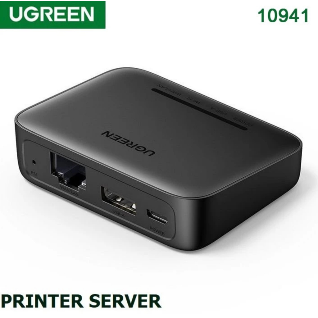 พร้อมส่ง UGREEN 10941 External USB Network Print Server For Raw Printer - Black
