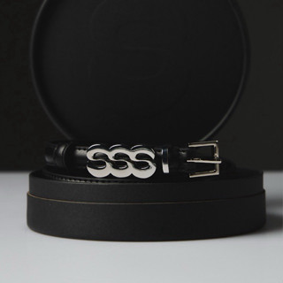 STUDIO UNKNOWN - SSS Belt เข็มขัดหนังเส้นเล็กตกแต่งอะไหล่โลโ…