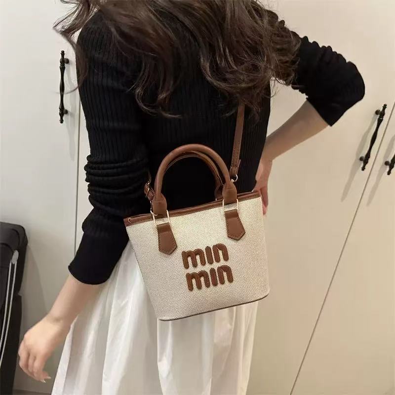 กระเป๋าสะพายข้างสำหรับผู้หญิง กระเป๋าถือทรงถังแบบลำลอง - รูปที่ 4