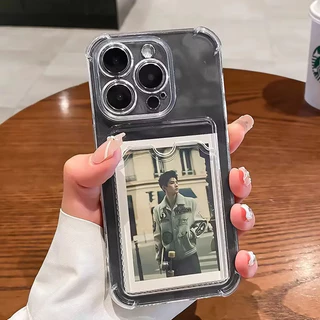 เคสซิลิโคนแบบใส พร้อมช่องใส่บัตร For Xiaomi Redmi 13C 14C 12C 10C 10A 9C Redmi Note 13 12 11 10 9 8 Pro Mi 13T 13 12 11