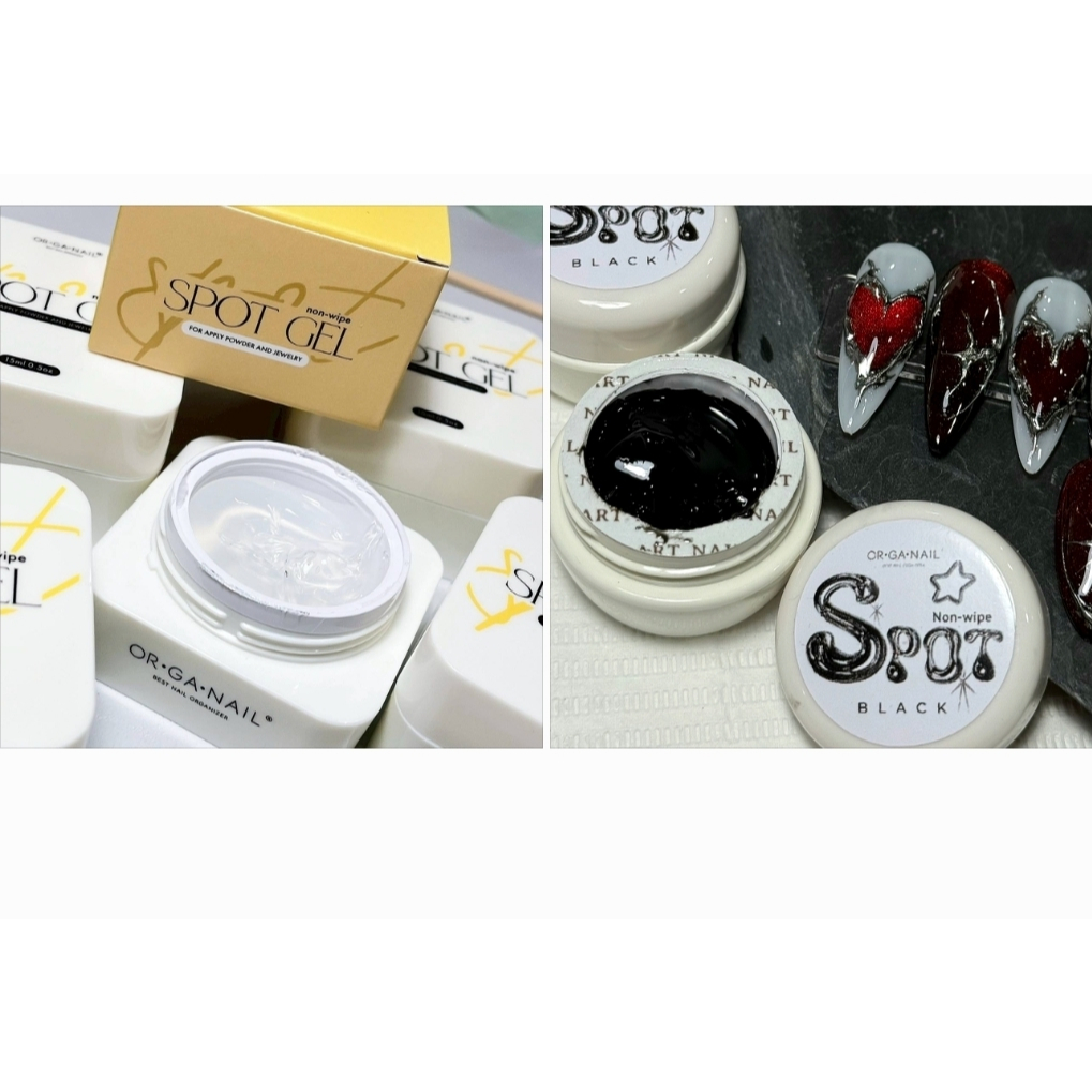 สปอทเจล 3Dขัดผง OR•GA•NAIL แบบกระปุก 2 สี Spot Gel non wipe ทำงานดีไซน์ เนื้อหนืด พร้อมส่ง