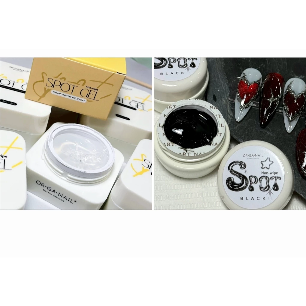 สปอทเจล 3Dขัดผง OR•GA•NAIL แบบกระปุก 2 สี Spot Gel non wipe ทำงานดีไซน์ เนื้อหนืด พร้อมส่ง