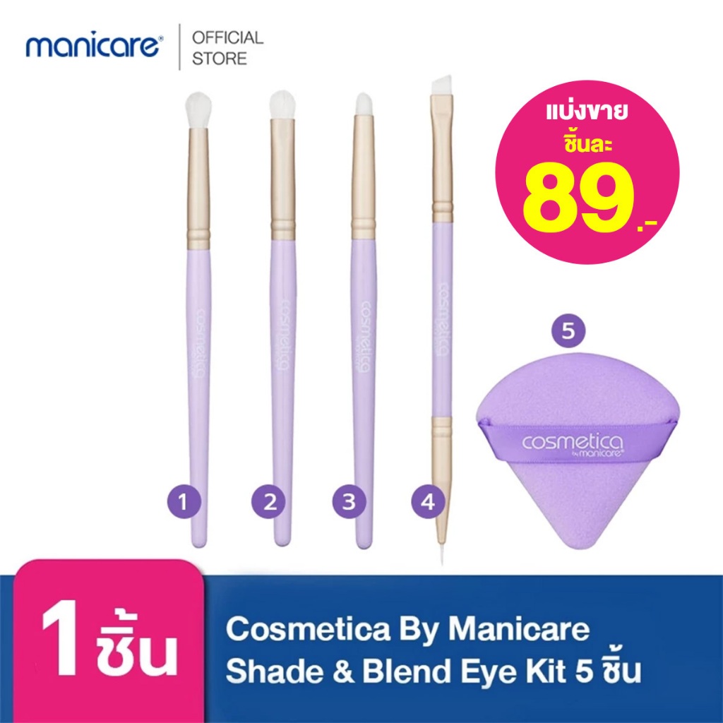 Manicare Cosmetica By Manicare M24051 Shade & Blend Eye Kit 5 ชิ้น เซตอายแชโดว์พร้อมพัพ