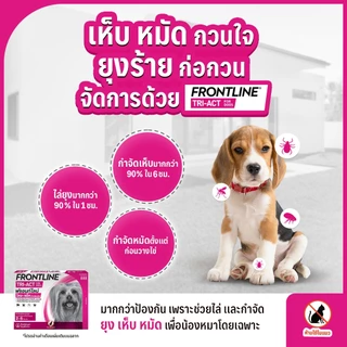 FRONTLINE TRI-ACT Size L สำหรับสุนัข 20-40 kg หยดตรงจุด หยุด ยุง เห็บ หมัด ฟรอนท์ไลน์ ไตร-แอ็ค
