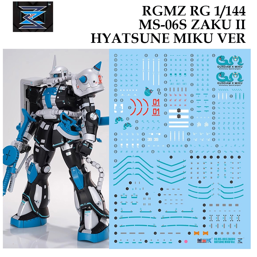 ดีคอลน้ำ [OTT] RG ZAKU PZ MS-06S ZAKU II HYATSUNE MIKU VER GUNDAM ANNIVERSARY SPECIAL PROJECT RG 1/1