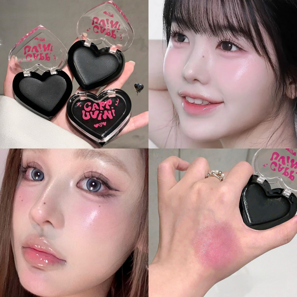 YOTAI ❤️Cappuvini❤️ บลัชออน ครีมบลัชออนรูปหัวใจ เปลี่ยนสีตามอุณหภูมิ เนื้อดี สีสวย ติทนนาน กันน้ำ โชว์ความขาว พกพาสะดวก