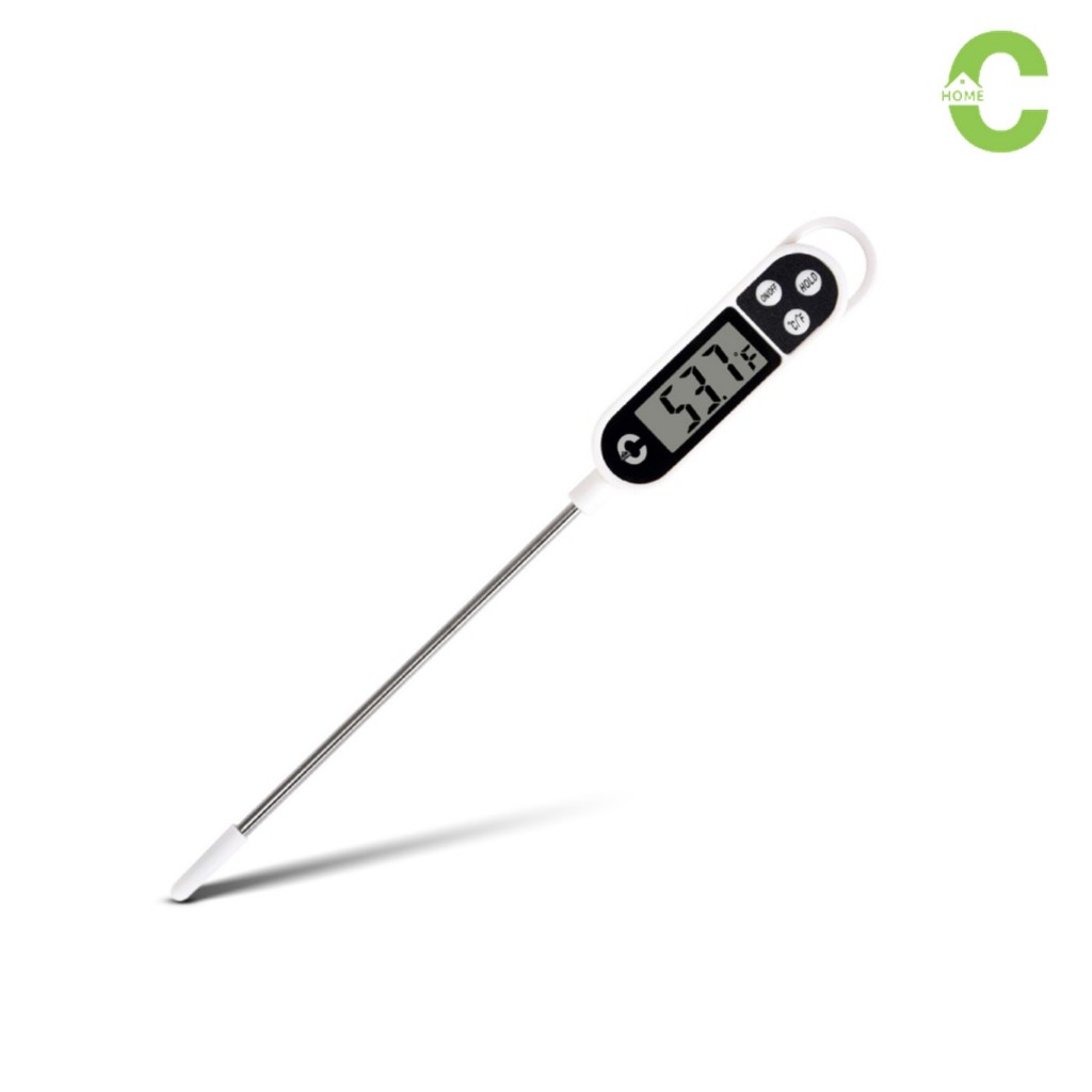 HOMEC ที่วัดอุณหภูมิอาหาร วัดอุณหภูมิอาหาร Food Thermometer หน้าจอ LCD แบบดิจิตอล ใช้งานง่าย ทนร้อนได้ถึง 300องศา