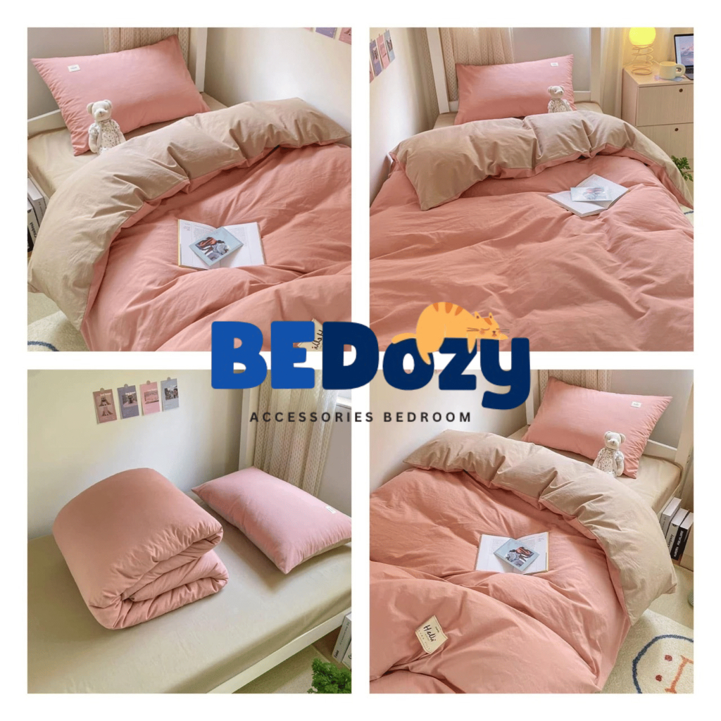 ชุดผ้าปูที่นอน สีทูโทน ขนาด 3.5 ฟุต / 5 ฟุต / 6 ฟุต ครบชุด 6 ชิ้น - รูปที่ 5