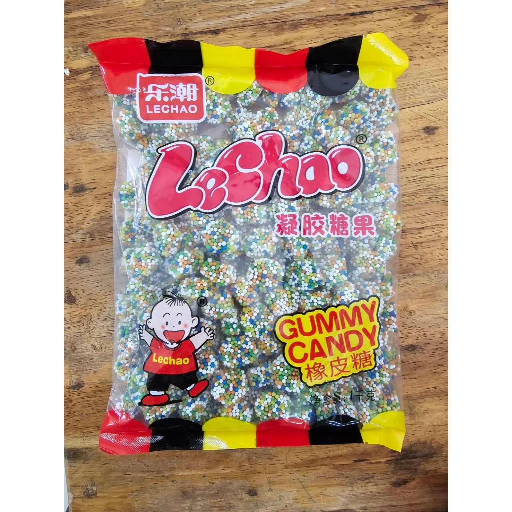 1 กิโลกรัม เยลลี่เกล็ดสายรุ้ง เยลลี่เกล็ดสายรุ้ง ไข่ตุ๊กแก เยลลี่ผลไม้ ตราเด็ก LeChao ถุงละ 1กิโลกรัม อย.