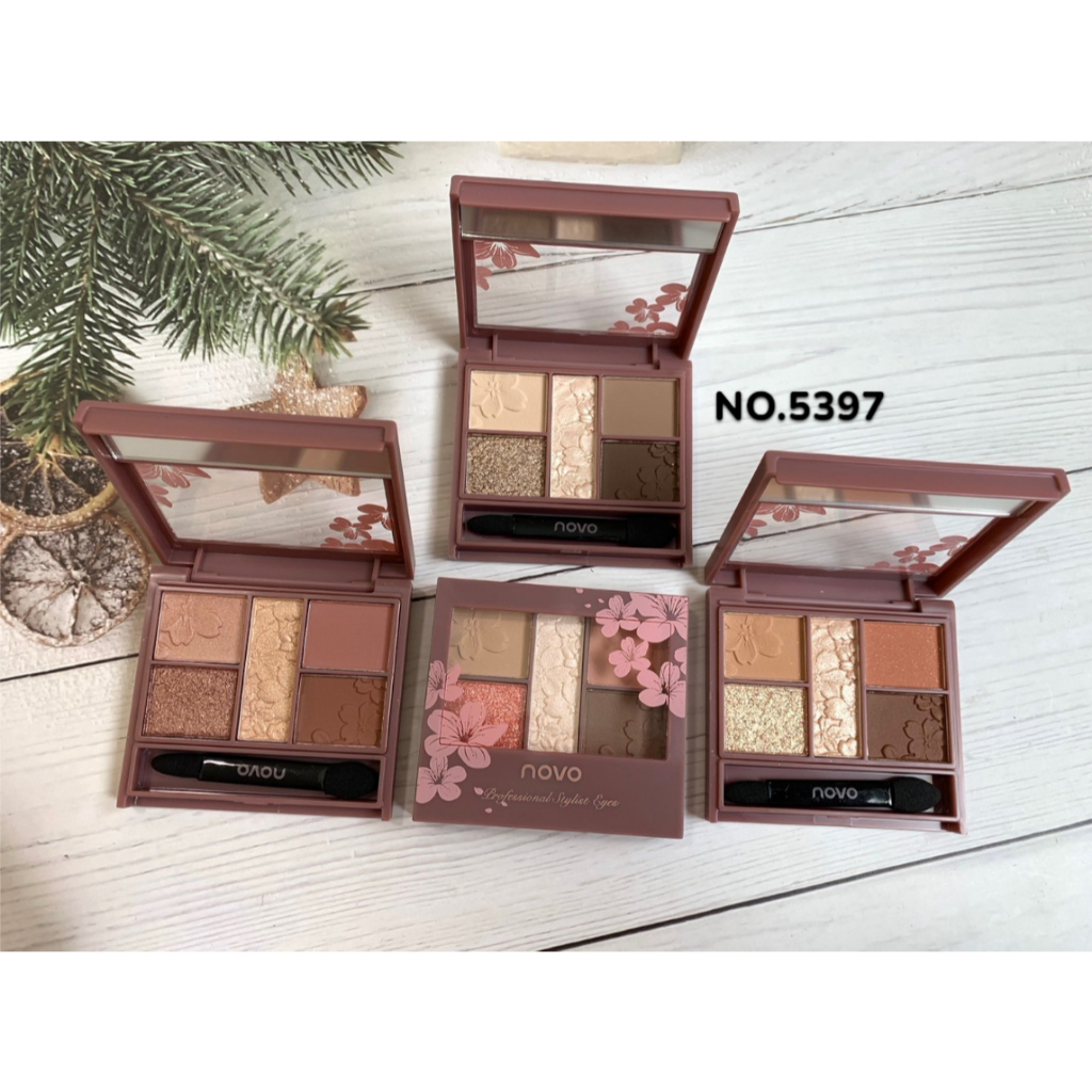 พร้อมส่งค่ะ Novo Eyesha dow พาเลททาตา อายแชโดว์ 5 ช่อง เนื้อนุ่มละมุน ประกายชิมเมอร์ ไฮไลท์ สีสวย No.5397