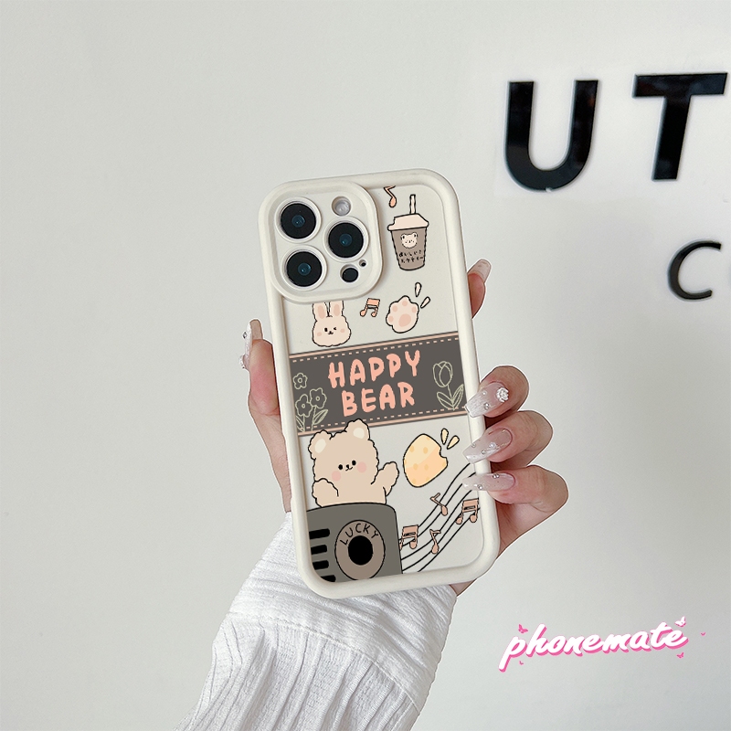 การ์ตูนน่ารัก ชานมแบร์ คู่รัก เคส Infinix Hot 40i Smart8/8Pro/8Pro+ SPARK20/SPARK20C Tecno Spark Go 2024 Hot 50