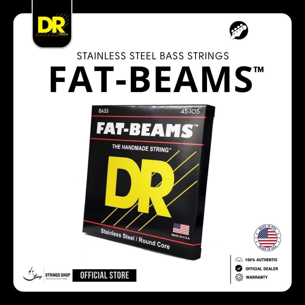 สายเบส DR Strings Fat-Beams™ - Stainless Steel Bass Strings