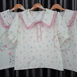 เสื้อผ้าแฟชั่นผู้หญิง เสื้อคอบัว ผ้าครัช รอบอก40นิ้ว