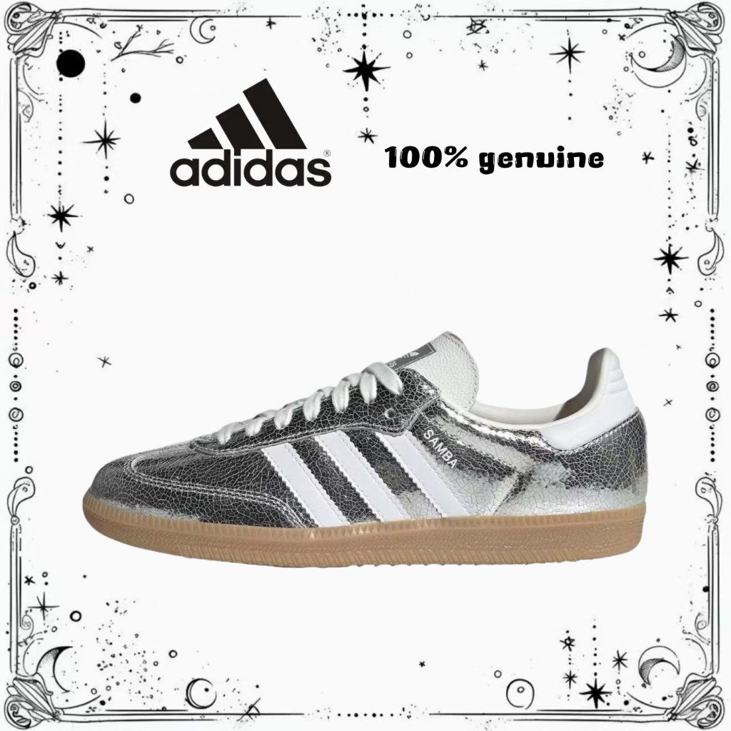 💕(ของแท้ 100 % ) adidas originals Samba OG JR0035 สีเงิน/น้ำตาล