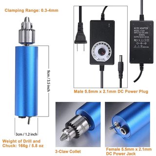 เครื่องเจียร์ mini สว่านจิ๋วไฟฟ้า 12V-24V 0.3-4mm เชย 15000RPM ขัด แกะสลัก กำจัดสนิม เจาะ ตัด สว่านมือจิ๋ว