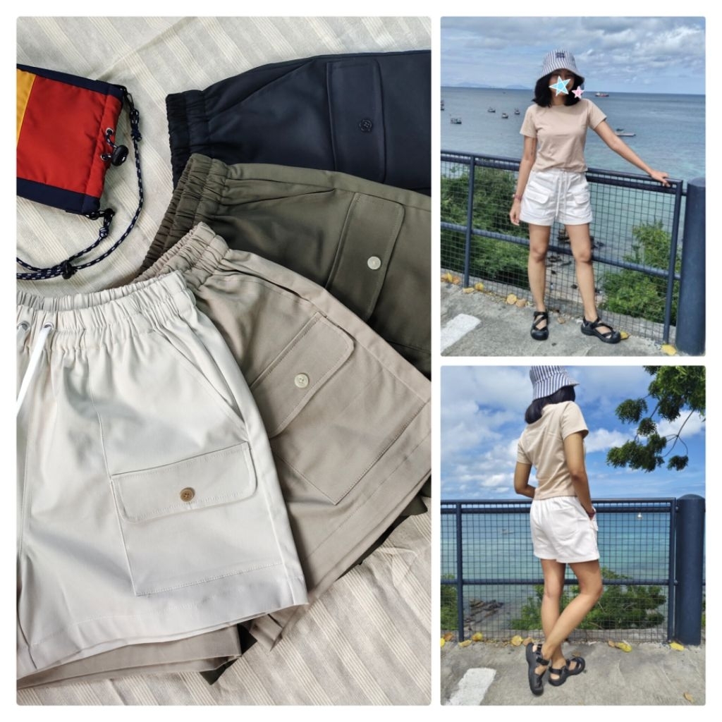 camping outfit 🏕️กางเกงขาสั้นผู้หญิง กางเกงแฟชั่นcotton